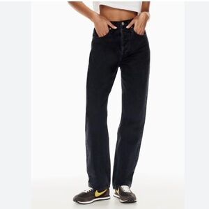 Aritzia Denim Forum The Joni High Rise Loose Jeans Long Washed Black